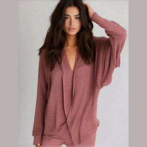 Ella Moss Burgundy Open Lapel Sweater Medium NWOT